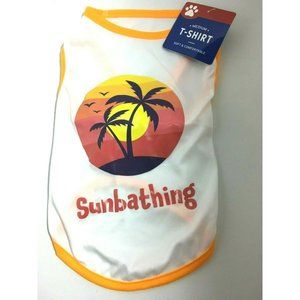 Medium Pet Dog Cat T-Shirt Sunbathing With Tropical Island Picture NEW 21PT003